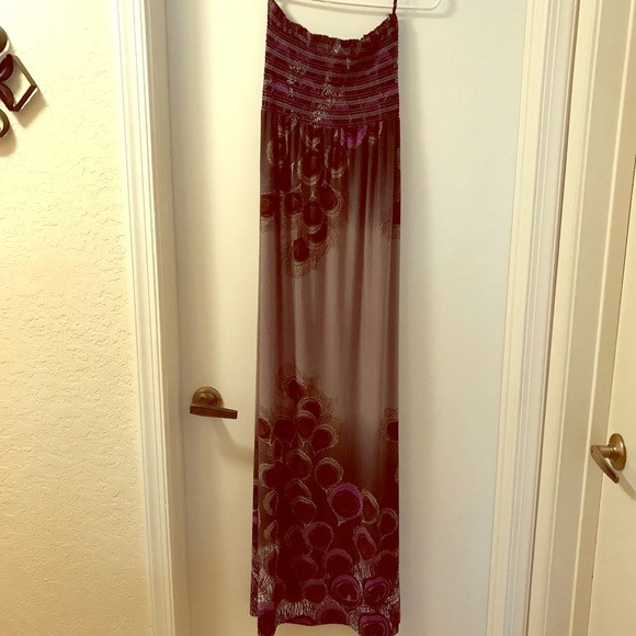 peacock maxi dress forever 21